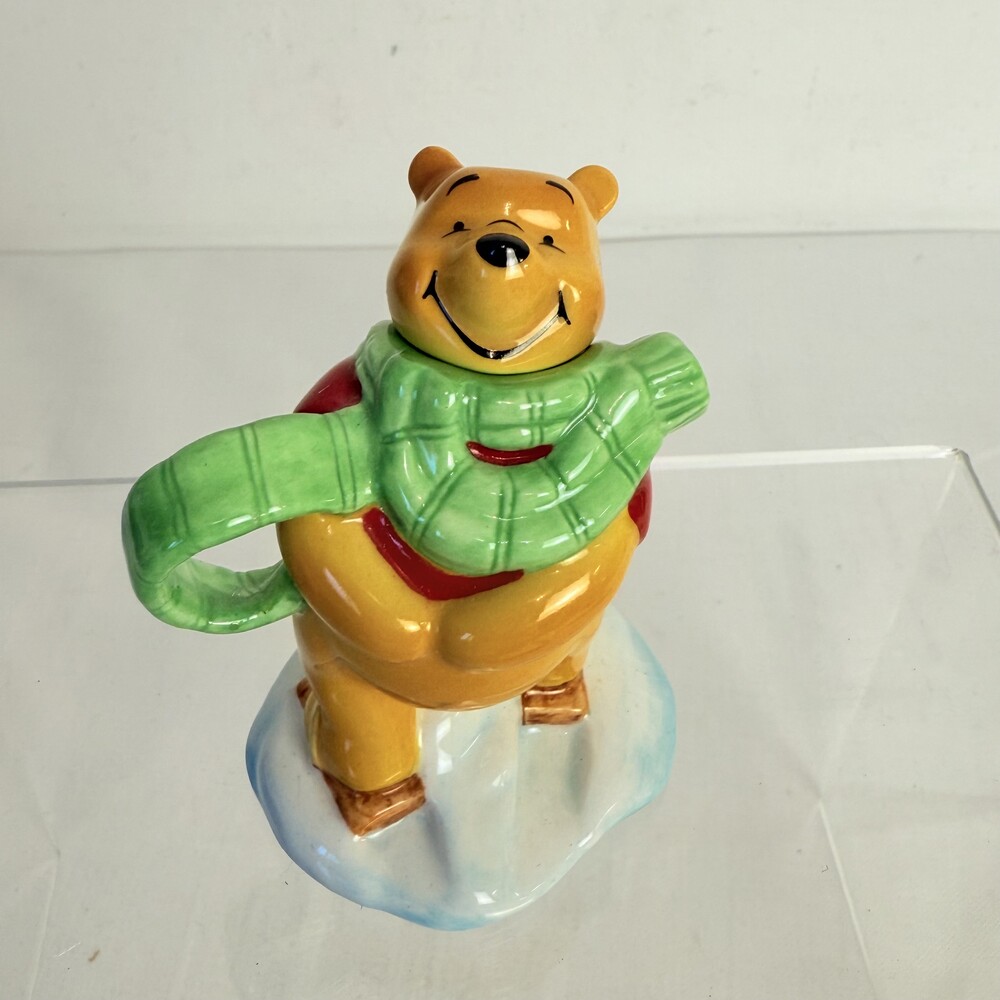 Paul Cardew Winnie The Pooh Green Scarf Ceramic Hand Painted Mini Tea Pot